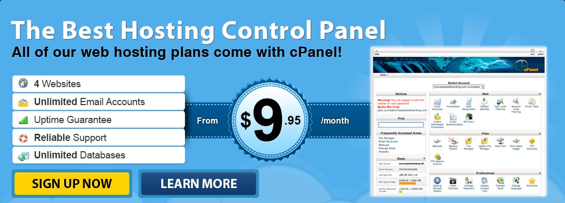 cPanel is the most popular web hosting control panel